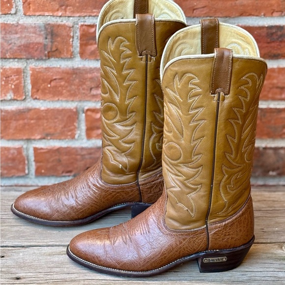 Laredo Other - Laredo Men's Brown Bullhide Leather Western Cowboy Boots Sz 9D